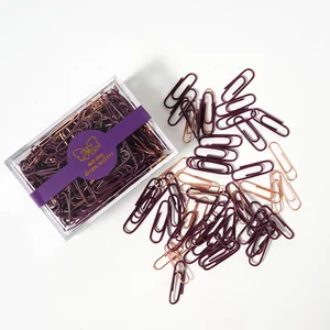 High Quality Rose Gold Metal Paper Clips Hot Sale Office Stationery Supplies Wholesale