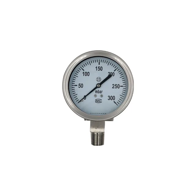 Popular 300Mbar Mechanical Manometer Capsule Pressure Gauge  With Stainless Steel Cover