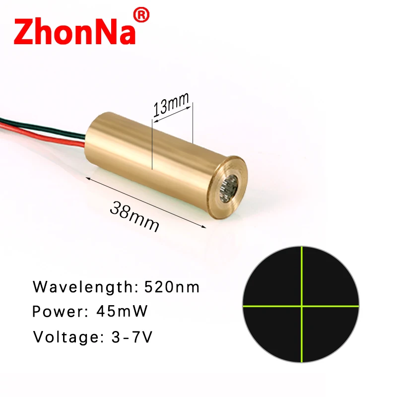 ZhonNa High Visibility 532nm Green Laser Diode Module QCL Driver 3