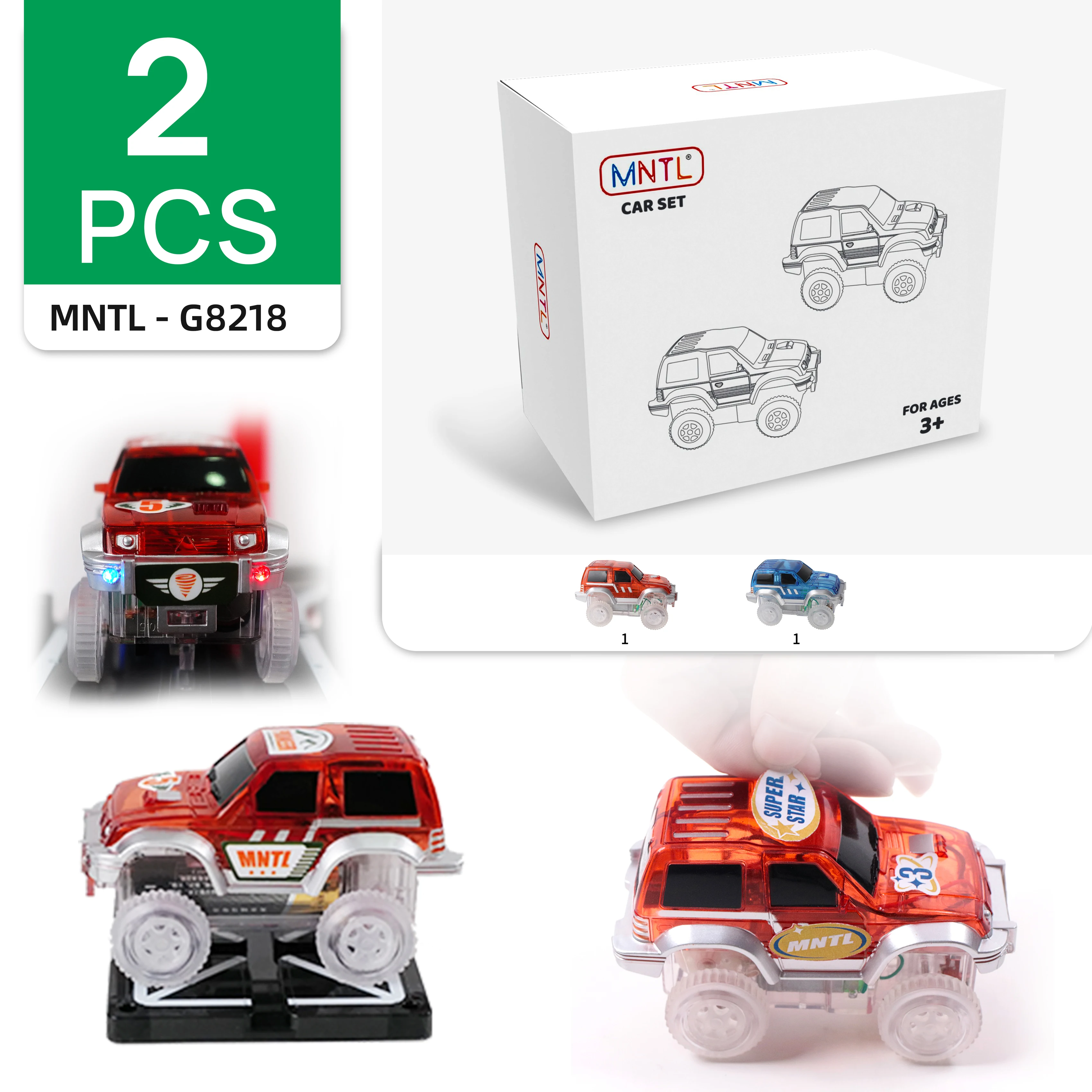 MNTL Hot Sale Magnetic Tile Car Racing Track Children Electric Toys Car for Kids