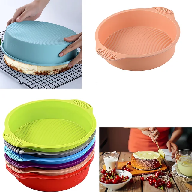 Round Silicone Cake Pans - Silicone Molds for Baking,Cheese Cake, Rainbow Cake and Chiffon Cake