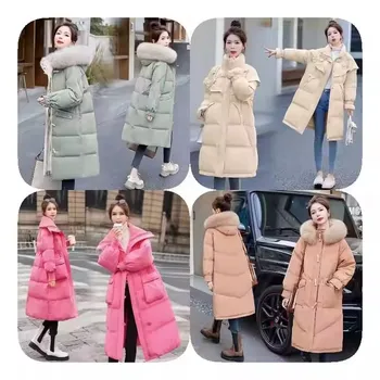 Women's Winter Warm Thickened Duck Down Jacket Oversized Quilted Down Jacket Short Hooded Parka