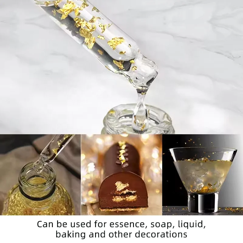 高品質 0.5g 1g 5g 1本入り 99% 24K 金箔 食用金箔 ネイルアート DIY 