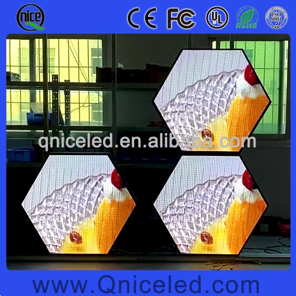 Ceiling Hanging Wall Mounted Hexagon LED Screen Video Advertising Display Digital Signage Hexagon Wall Decor LED Panel Board