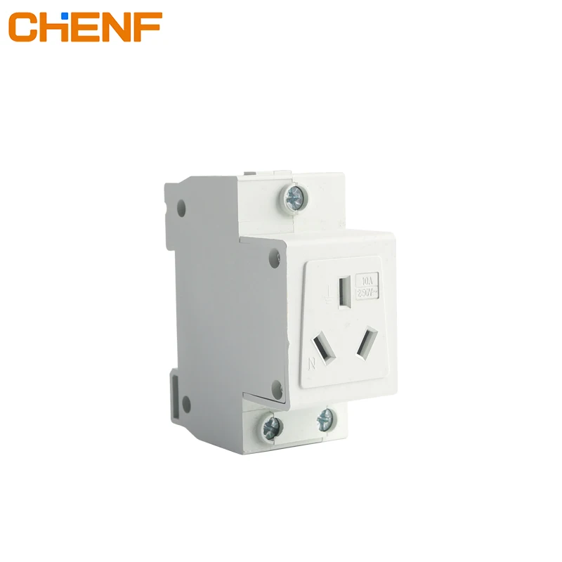 CHENF 16a 25a 250v Mounted Socket French Modular Socket France/eu/universal Power Electric Din Rail Socket the Guide Rail Socket