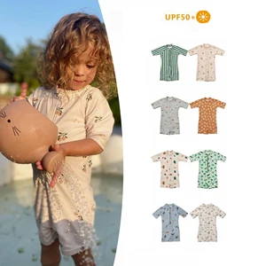 Oeko Tex Kids Bathing Suits Upf 50 Rash Guard Custom Zipper Baby Toddler Swimwear Girls One Piece Swimsuit for Beach