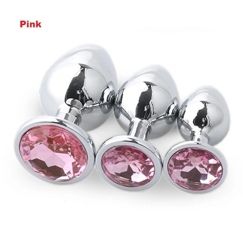3 Pcs/set Luxury Jewelry Design Fetish Anal Butt Plug Pink 3 Pcs/set Luxury Jewelry Design Fetish Anal Butt Plug Pink