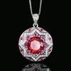 Red corundum pendant with box chain
