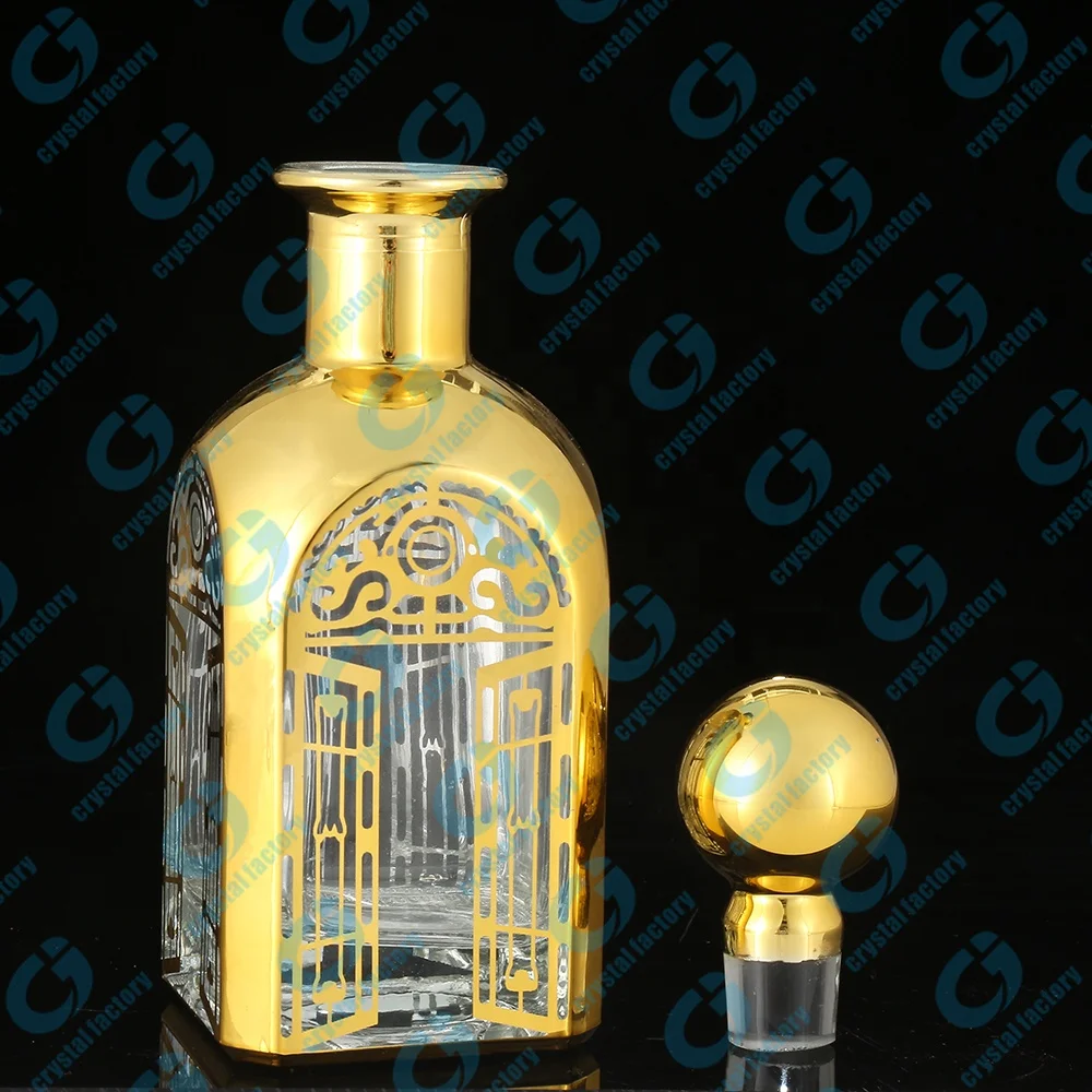 CJ-250MLHand UV Painting Attar Display Customized Logo Glass Oud Oil Bottle Decanter