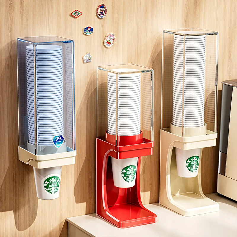 WANUO միանվագ օգտագործման բաժակների դիսպենսեր, ավտոմատ սուրճի բաժակների պահակ, կազմակերպիչ, հումքից պաշտպանված՝ սեղանի վրա տեղադրվող միանվագ օգտագործման բաժակների դիսպենսեր