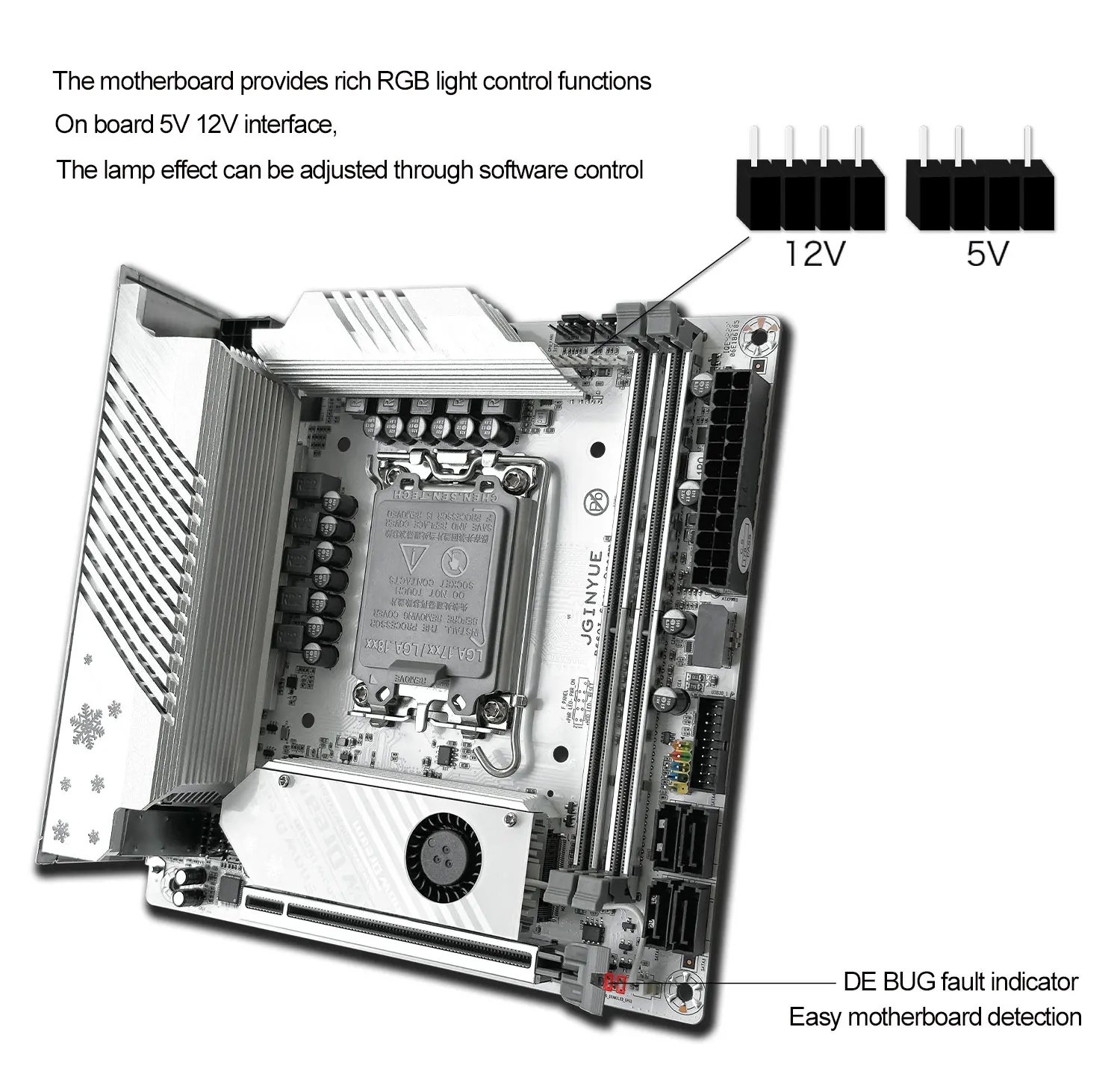 JGINYUE B760i Mini ITX Motherboard LGA 1700, DDR4 3200MHz RAM