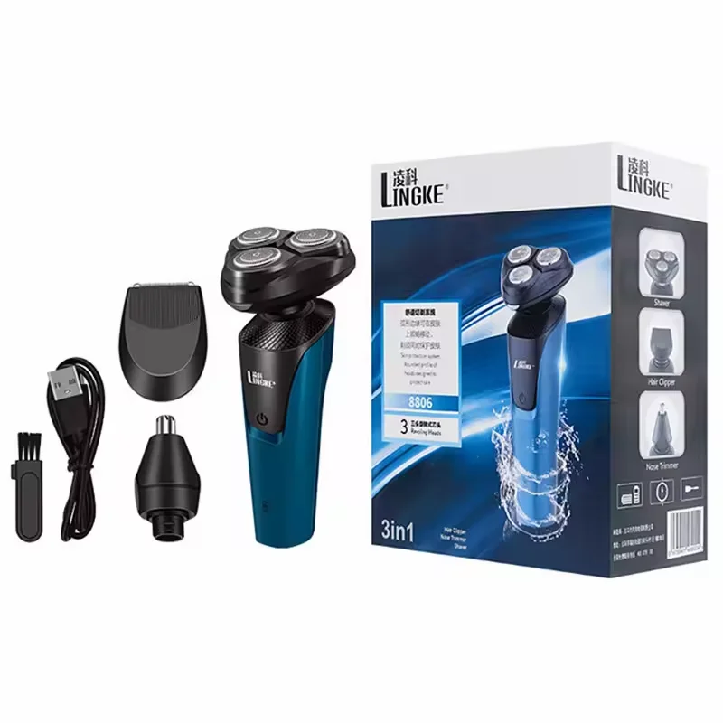 Afeitadora eléctrica para hombres, máquina de afeitar SOEYE, recortadora de  barba, 3D hoja flotante, lavable, recarga USB, máquina para cortar cabello