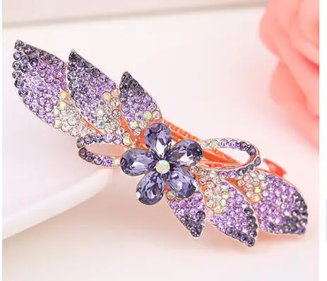 FJ05 модные цветы заколки сплав Стразы заколки аксессуары для волос оптом