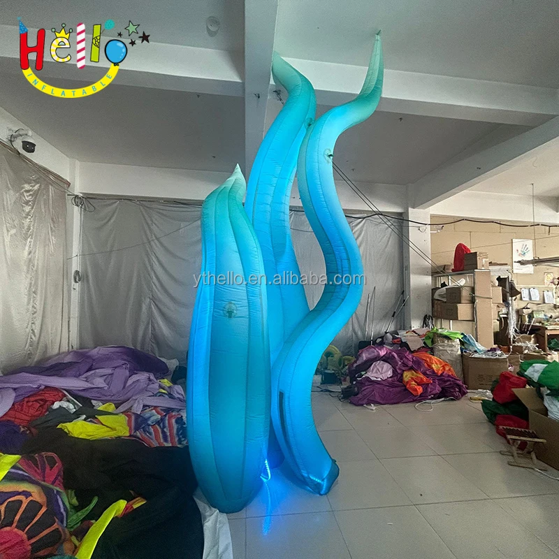 Under the Sea Theme Event Stage Background Custom Lighting Party Inflatable Seaweed Decoration