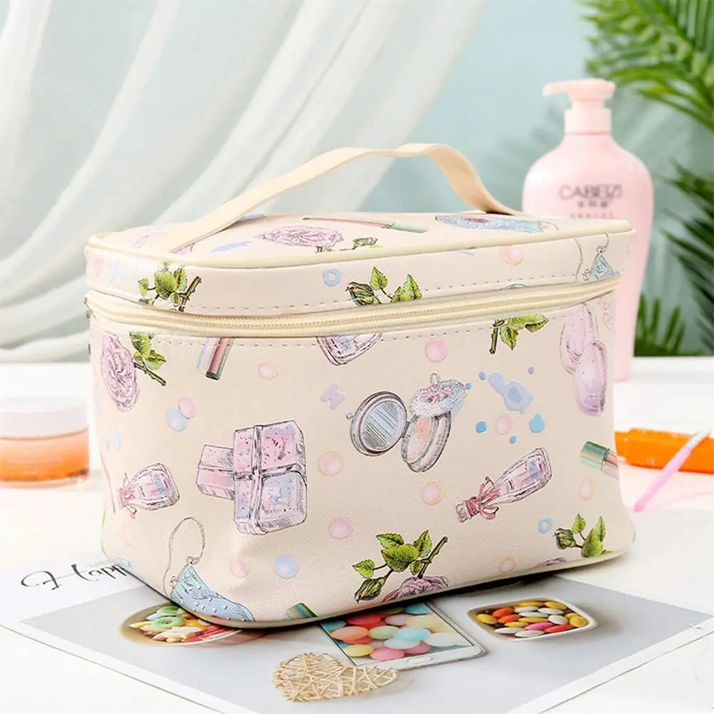 Small Cylinder Cosmetic Bag for Women Waterproof Portable Travel Makeup Bag  Make Brush Bag