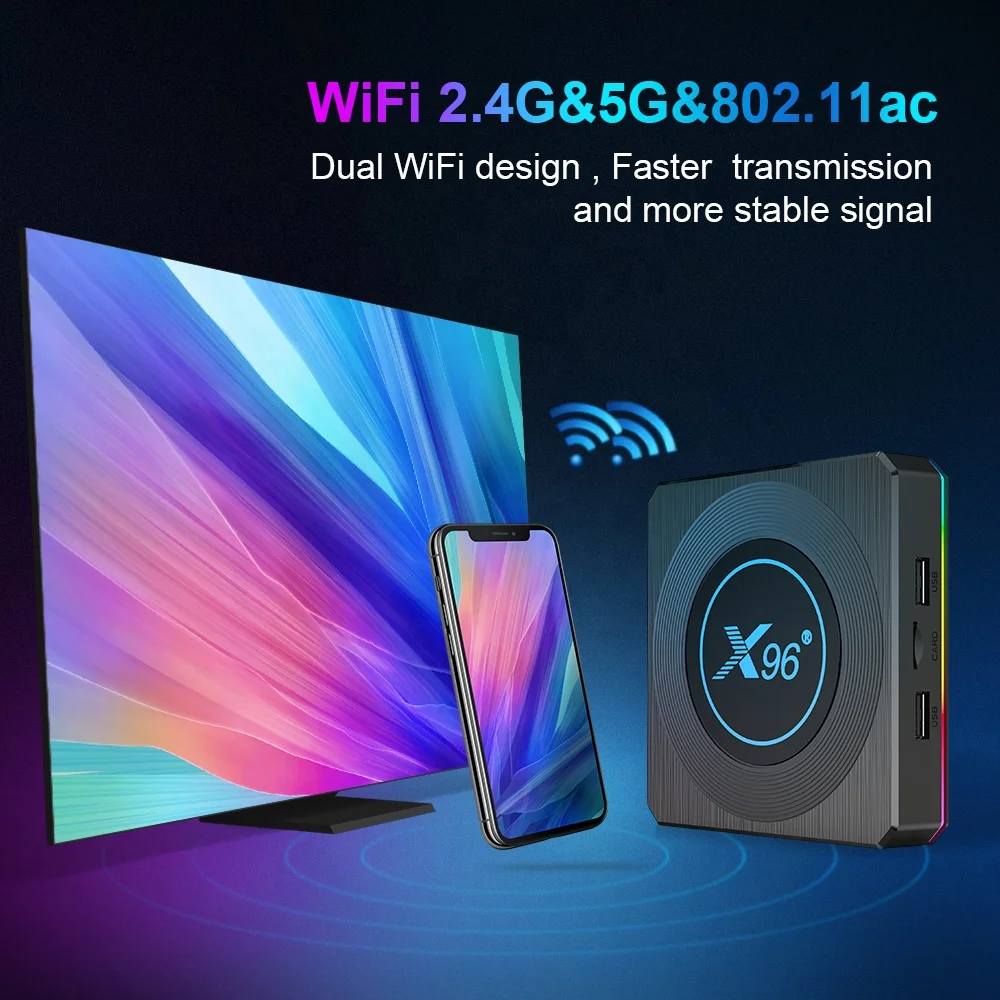 Customizable Logo/Package Quad Core Android TV Box Supports 4K/8K Smart for IPTV for X96 X4 5G Lifetime Free Android 11 Box