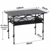 120 Black Adjustable Folding Table with Mesh Cover