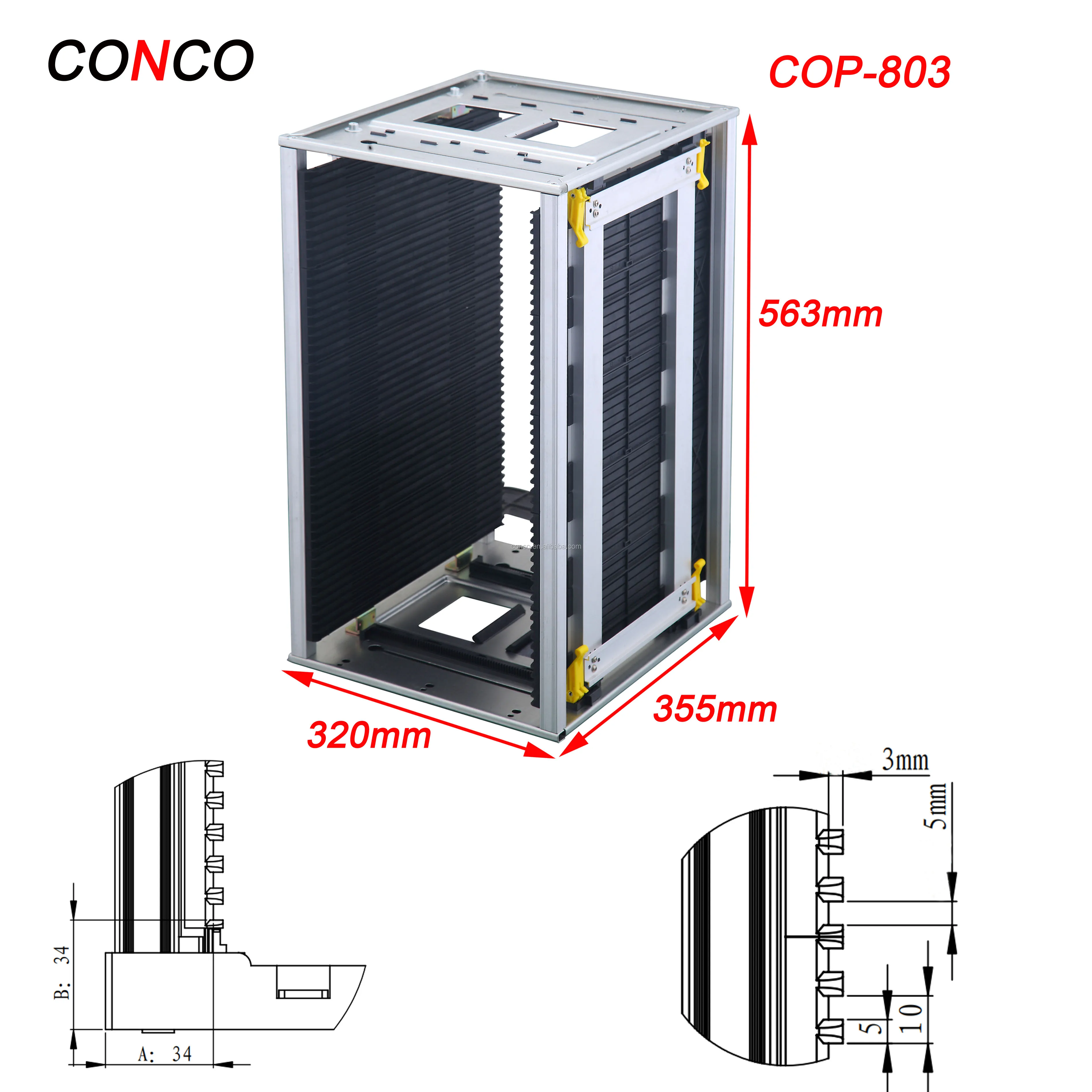 High Quality Industrial Pcb Esd Antistatic Storage Magazine Racks 355* ...