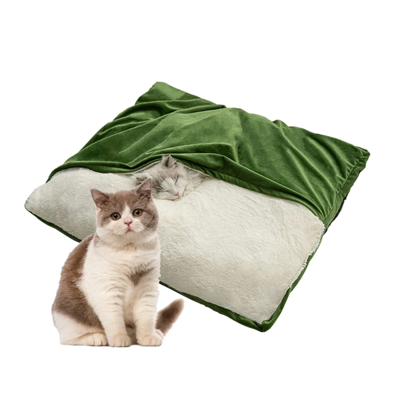 China manufacturer luxurious eco friendly cama para gatos nest cat pet dog bed mat with cover