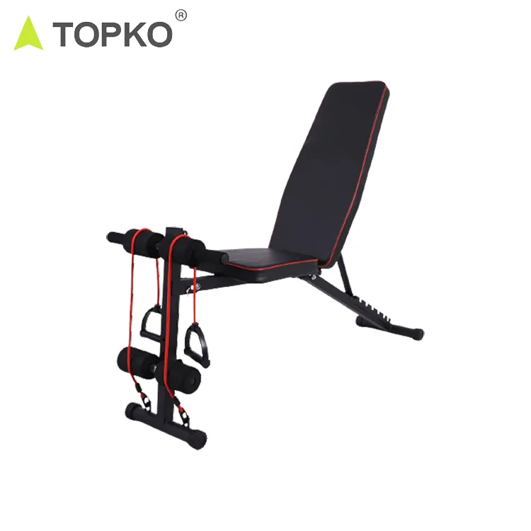 TOPKO Fitness Adjustable Strength Training Bench for Body Workout with Fast Folding Gym Equipment Weight Bench