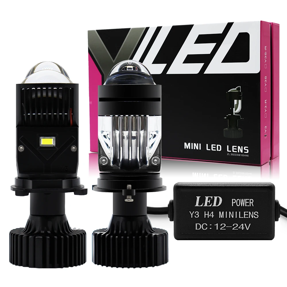 JHS Super Bright  Y3 H4 Led Headlight Projector 240w 6000k LED H4 Lamp with Lens Projector LED Car Light Auto Accessories