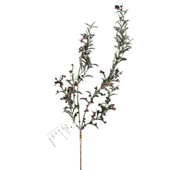 Artificial Plants Tree Branches with Red Fruits and Leaves