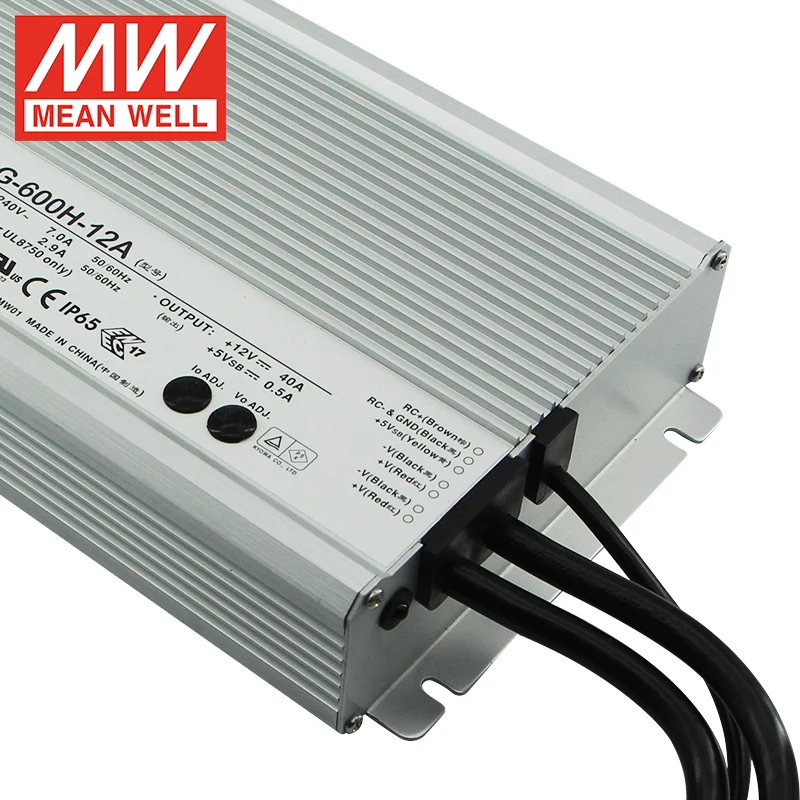 HL-600H-12A Mean Well Power Supply - 480W 12V DC LED Dimmable