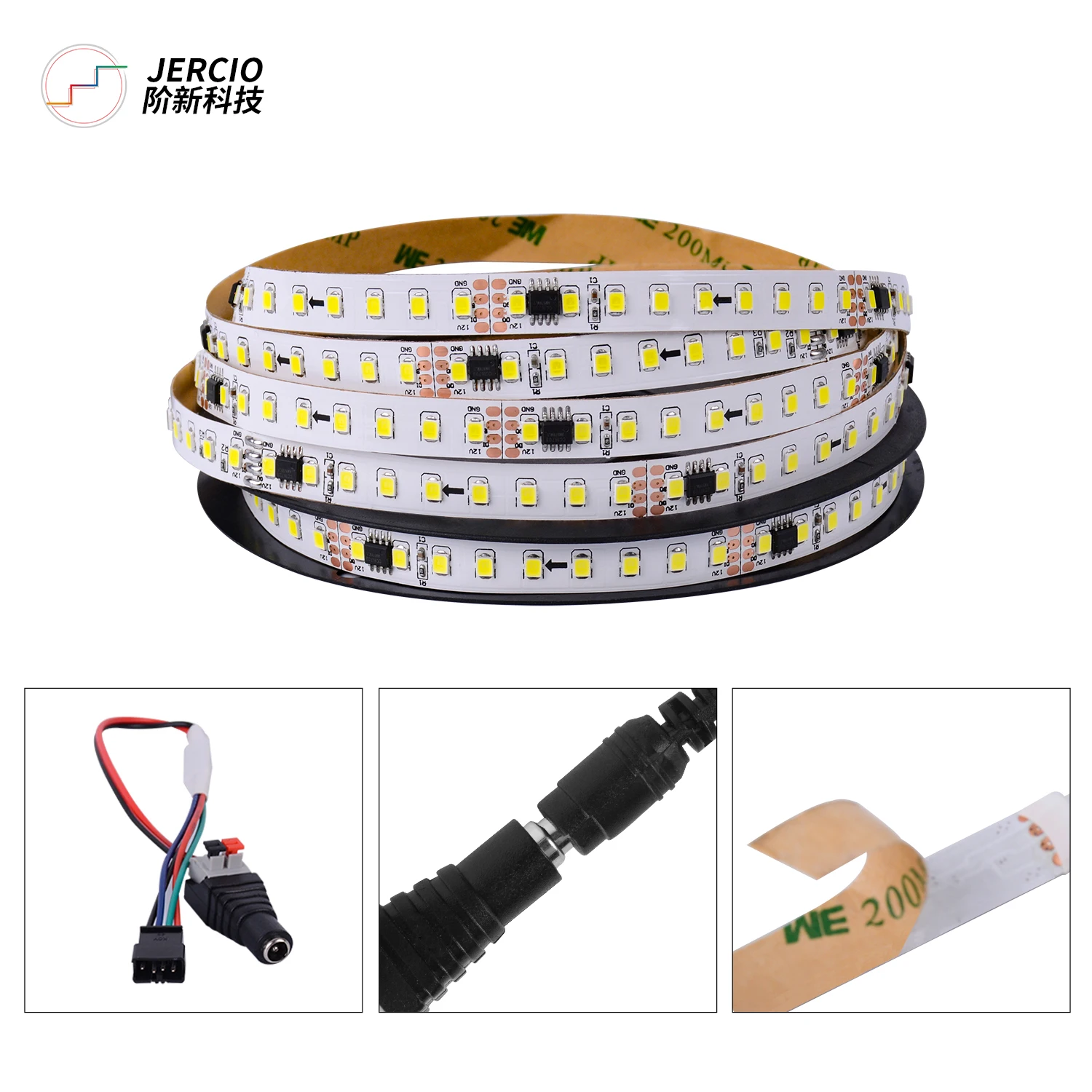 Jercio 5M LED Light Strip Motion Sensor 12V Under Cabinet Light Kitchen Lamp 2835 Ribbon LED Strip Stairs Lighting