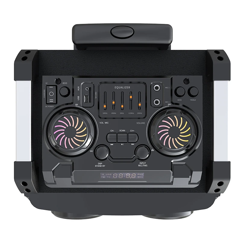 12 Inch Super Power Soundbox Portable Karaoke Dj Keyboard Guitar Wooden Tws Dsp Echo  Home Theater Boombox Party  Wireless Speak