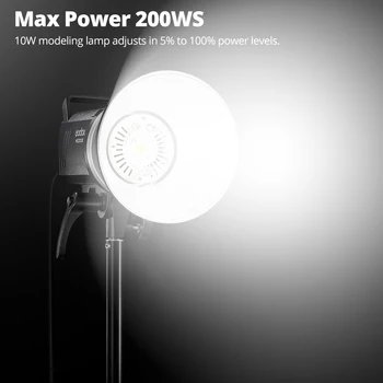 Godox MS200V 2.4G Built-in Wireless Receiver Lightweight Bowens Mount Photography Studio Flash Light detail image