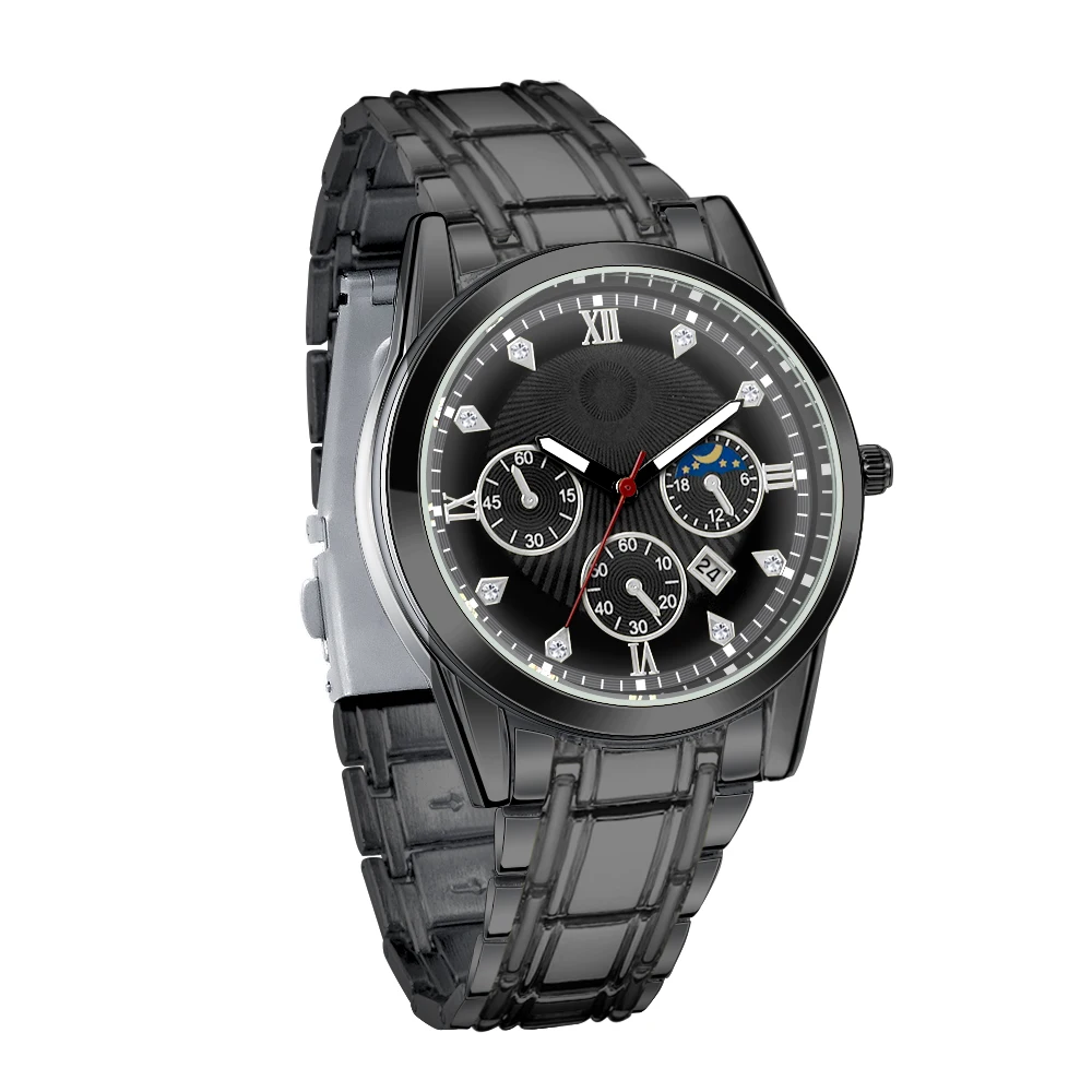 Chronograph Quartz Movement Stainless Steel Back Water Resistant