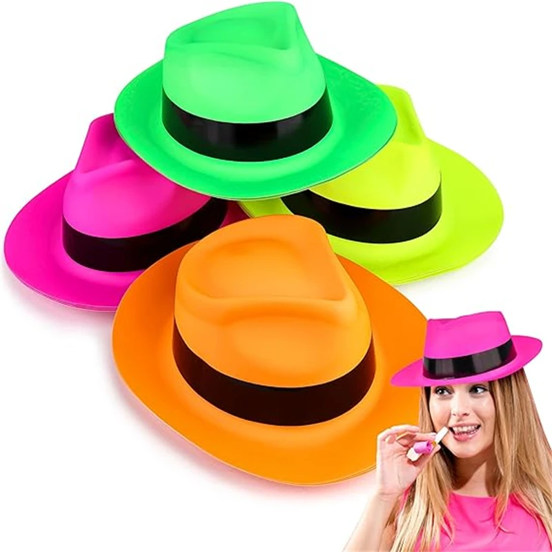 Cappelli in Fedora stile Gangster stile Neon mafioso per festa di