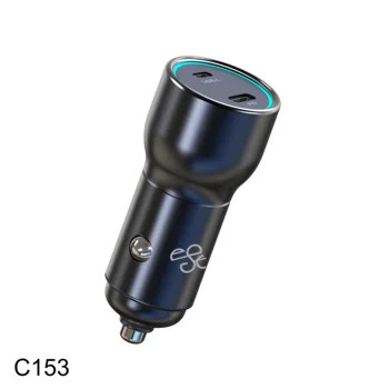 Portable 60W Metal Car Charger PD3.0 30W Type C Universal Portable Mobile Phone Chargers with Overvoltage Protection