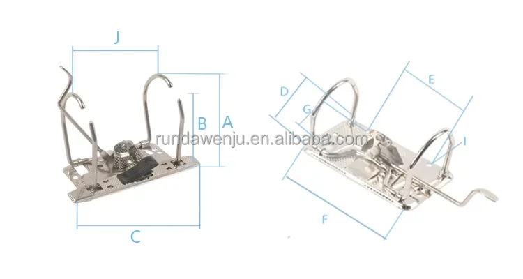Arch Metal Clip 3 Lever Inch Clip 75mm Lever Arch Clip European and American Style for Paper and Cardboard Folders