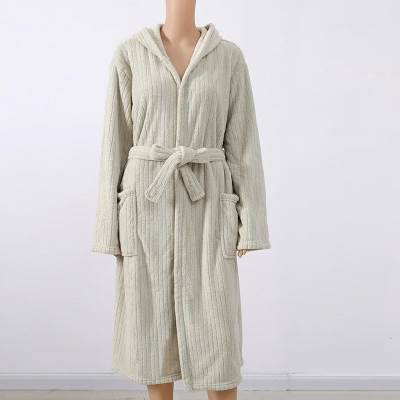 Thickened And Lengthened Coral Velvet Bathrobe Men's And Women's