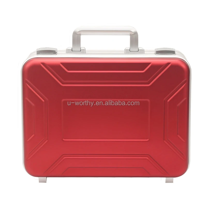 Portable Hard Aluminum Suitcase File Boxes Customizable OEM Portable Aluminum Alloy Metal Tool Case Document Storage with Foam