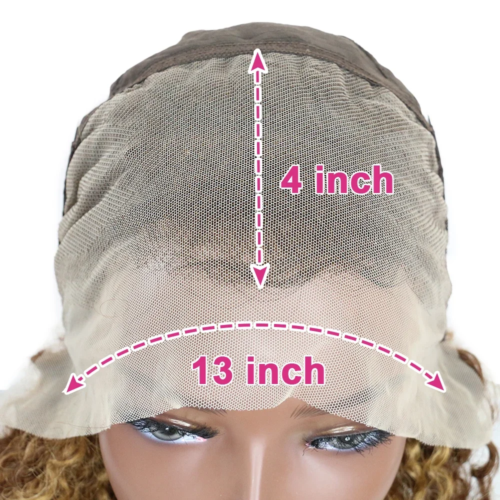 Pruun lühike bob-sinistest lokkis pitsilise esiosaga parukas_voghion.com