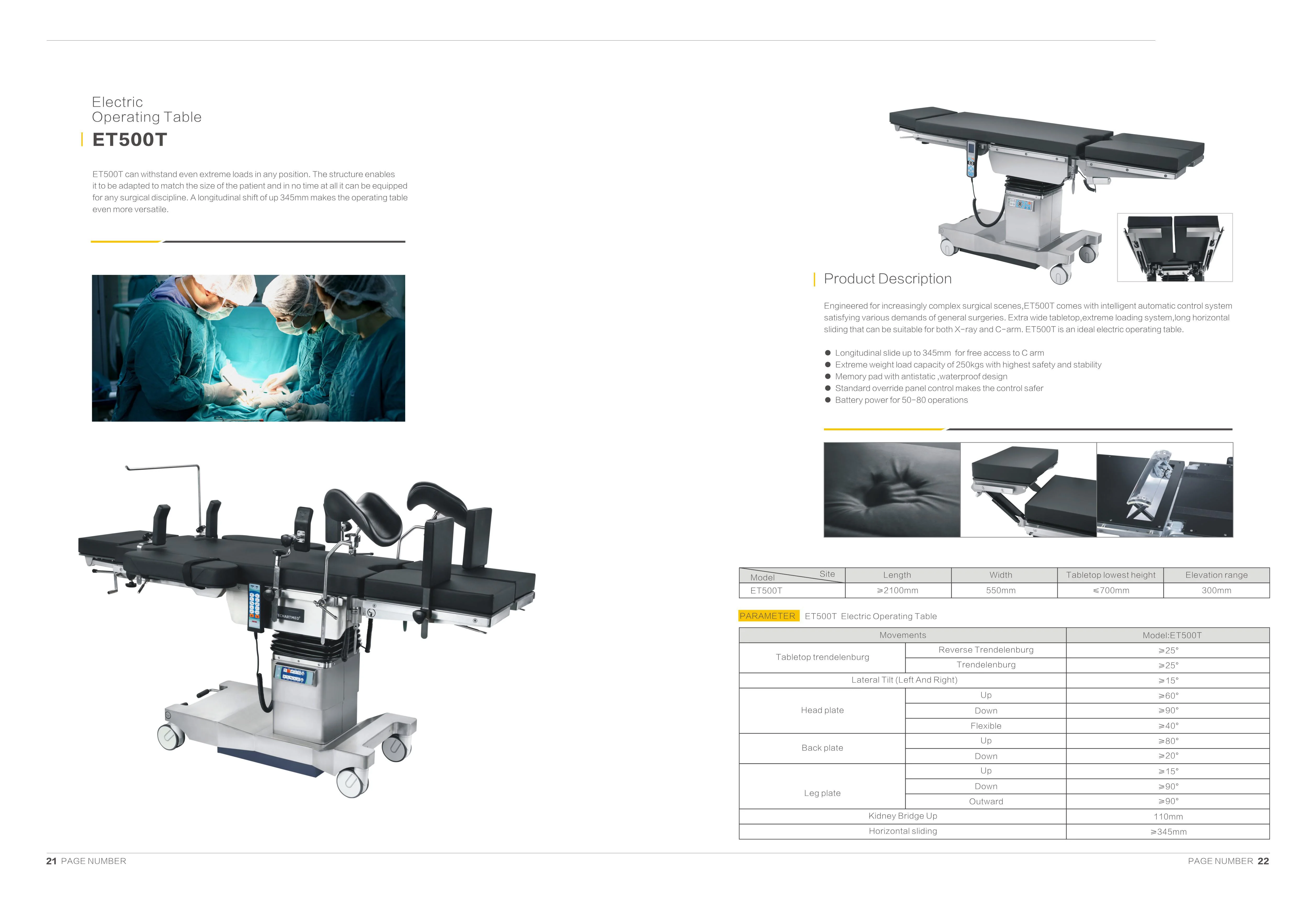 ET300C OR Electrical Operating Surgery Operation Surgical table manufacture