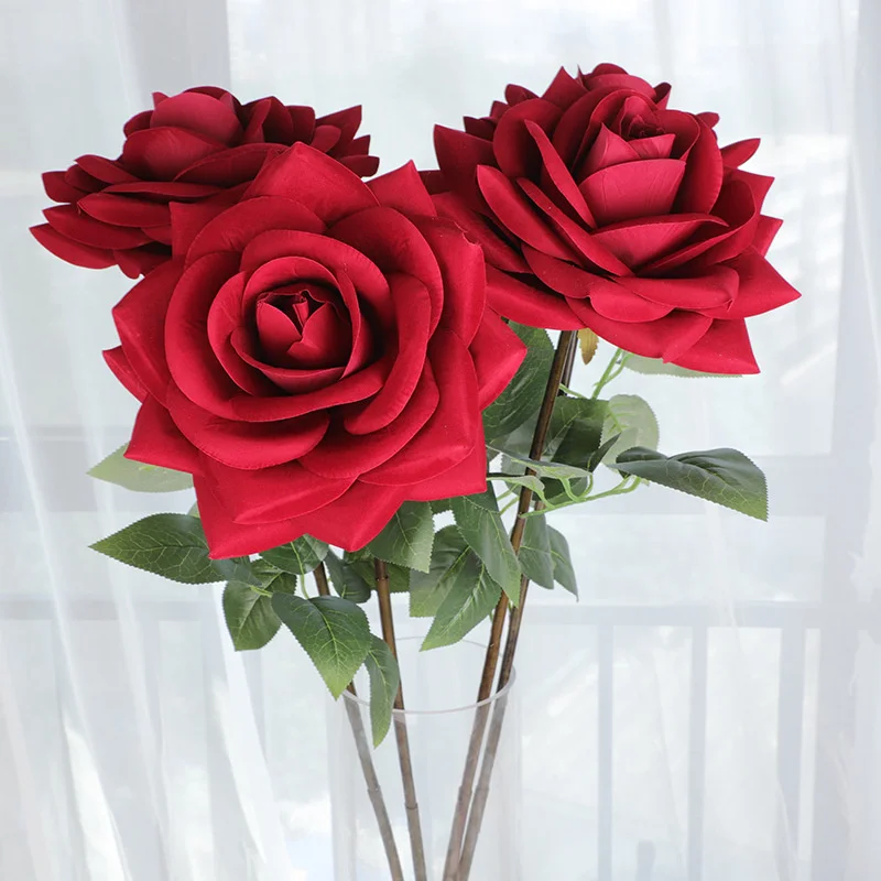 Valentine's Day 28cm Huge Rose Artificial Velvet Giant Flower For Home