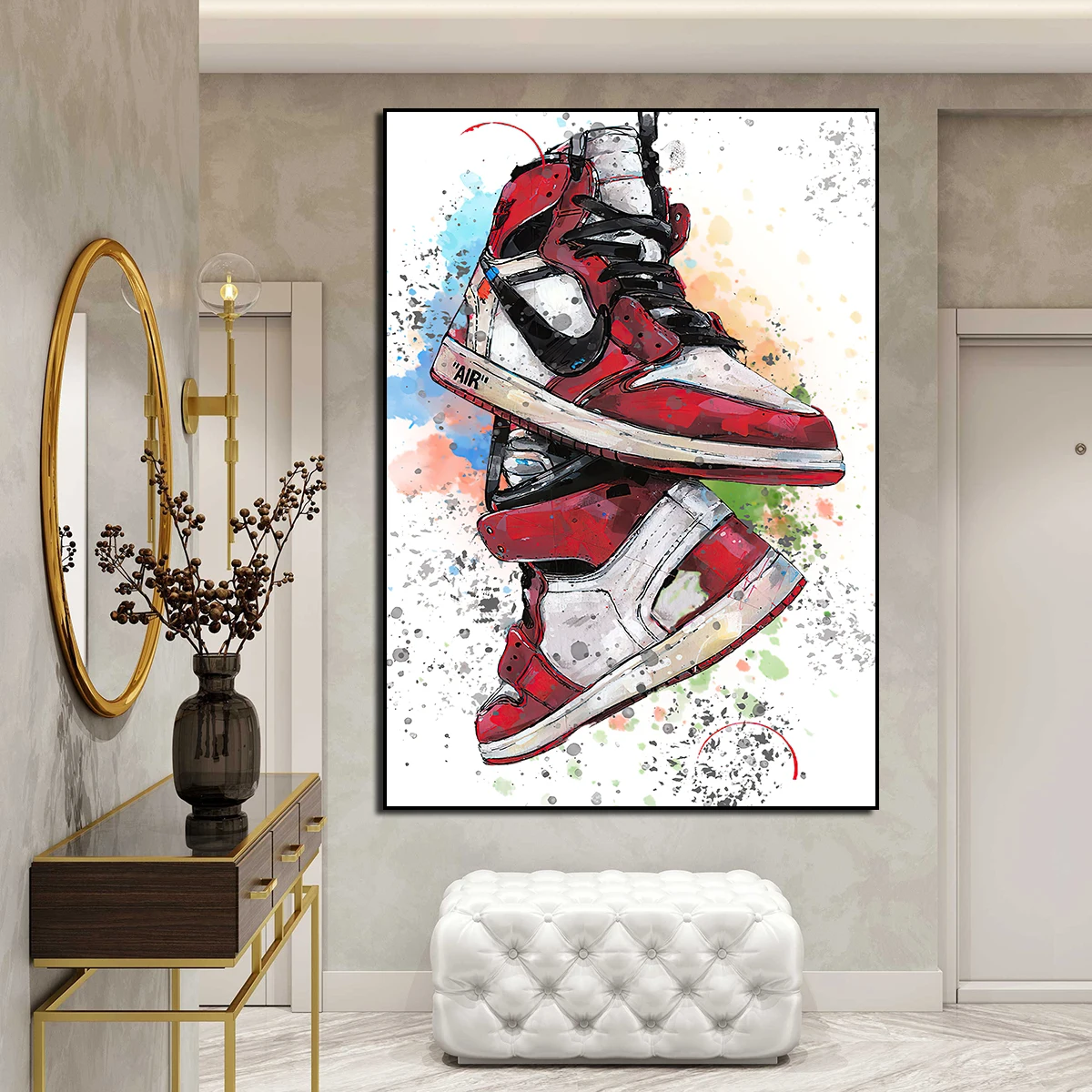 Nike Shoes Air Jordan Canvas Poster Living Room Home Decor Graffiti Air  Jordan Print Canvas Painting Decor Picture For Office - Buy Canvas Painting  Wall Art,Alec Monopolys Dom Perignon Masked Chil,Posters And