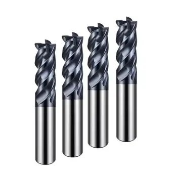 HRC58 Cheap High Quality Tungsten Steel Carbide 4 Flutes  End Mill for Metal