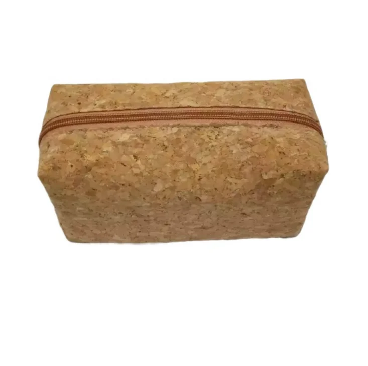 Natural Oak Cork Softwood Zipper Pouch Clutch Purse Makeup Organizer
