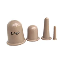 High Quality 4 Piece Silicone Cupping Custom Logo Vacuum Silicone Facial Cupping Set for Daily Massage and Skincare