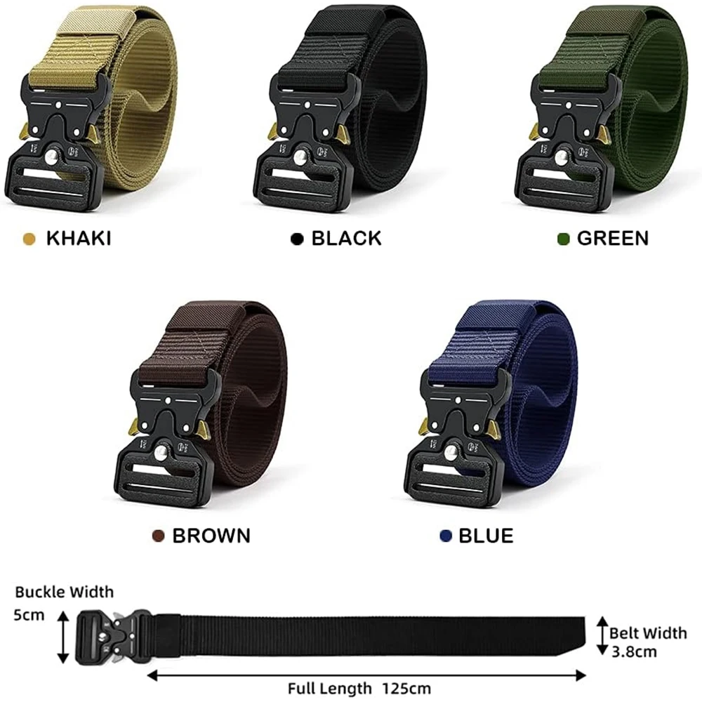 Training Durable Tactical Quick Release Metal Buckle Belt Wear-resistant Heavy Duty Nylon Riggers Belts