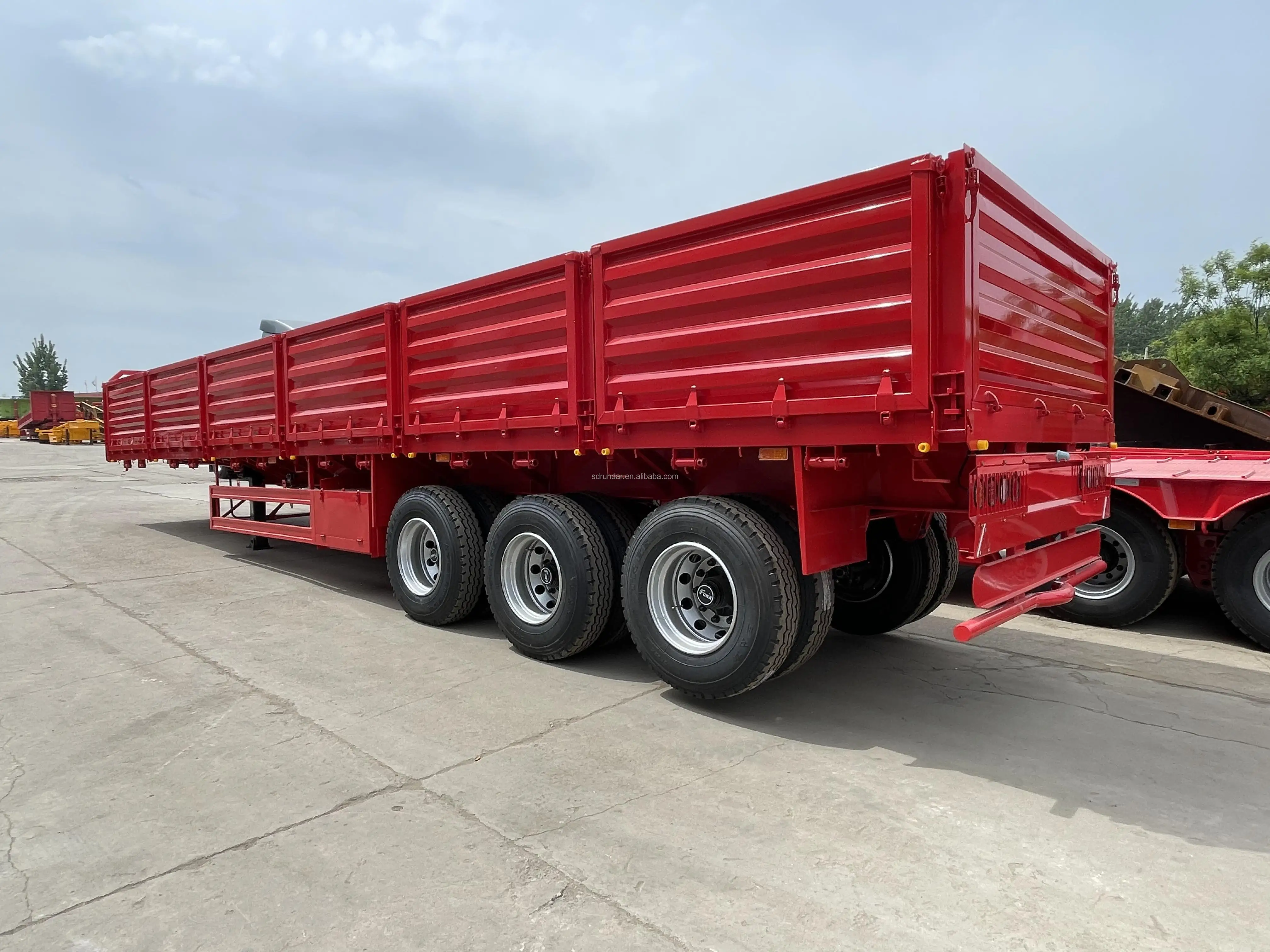 Triaxle 60 Tone Drop Side Boards Trailer Side Wall Fence Truck Trailers Sidewall Semi Trailer