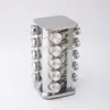 Stainless steel silver condiment rack [20 condiment bottles]