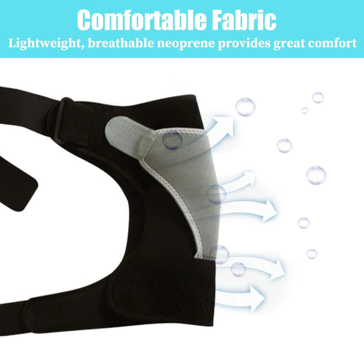Adjustable Neoprene Compression Shoulder Support Brace with Strap for Tendonitis Pain Relief