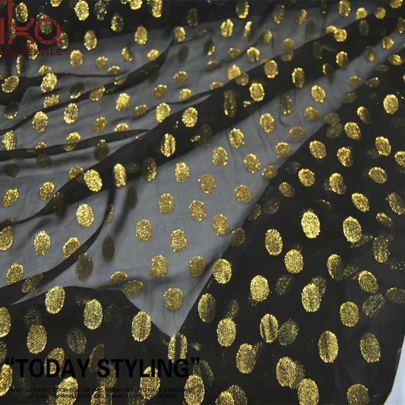 100% Pure Silk Jacquard Brocade Fabric Chiffon Lurex Black Metallic Woven Plain Dyed Lightweight Anti-UV Dresses Weddings