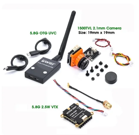 Audio Receiver FPV, UVC-OTG FPV Mini Receiver Audio And Video UVC Receiver FPV Whole Channel Video Capture Card Covers All Frequency Bands of 5.8G, For Phones Inteligent