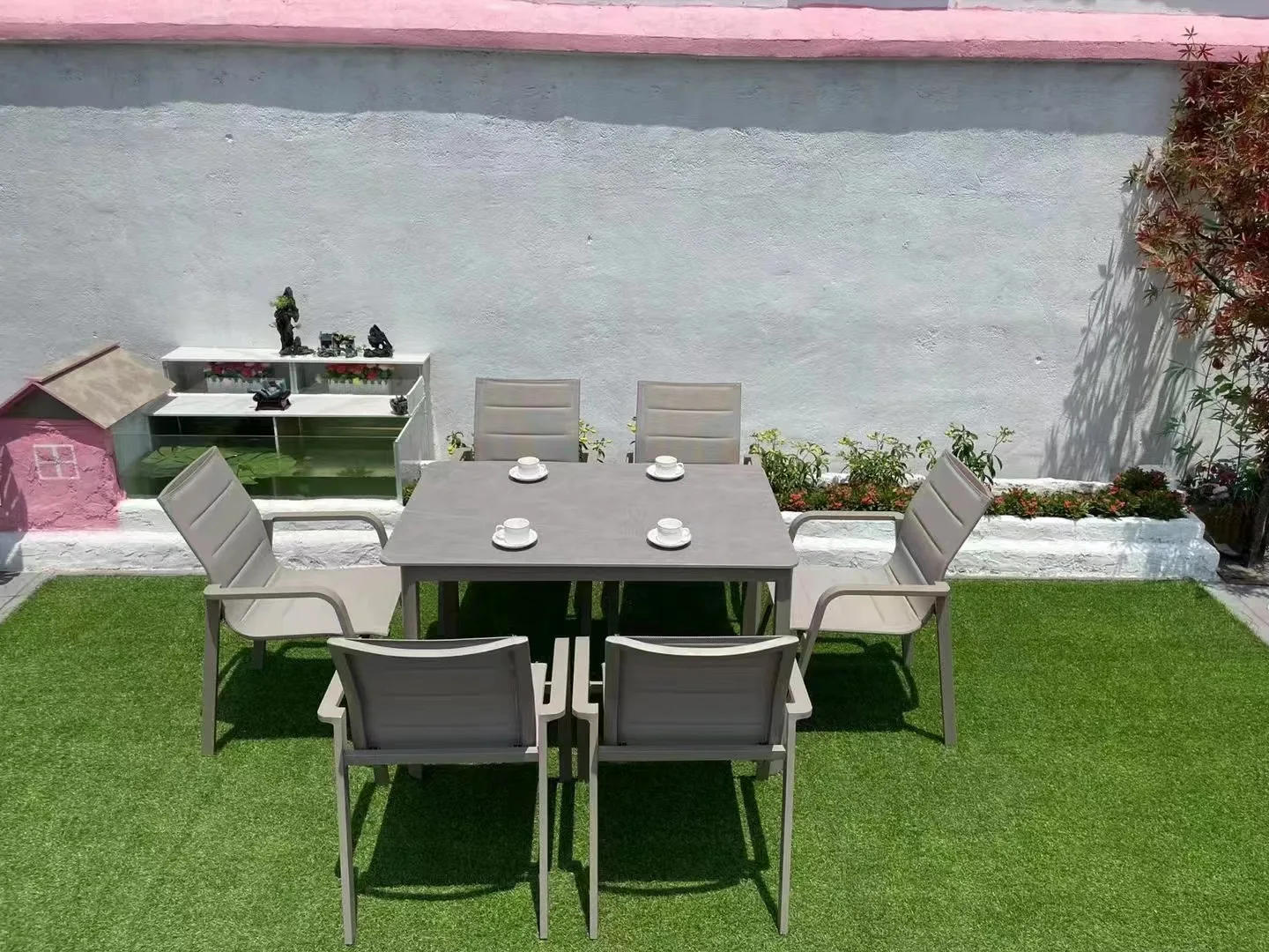 Outdoor Rattan Furniture Teak Wood Dining Table 8 10 People Seats Patio ...